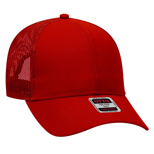 OTTO CAP 6 Panel Mid Profile Mesh Back Trucker Hat 30-287