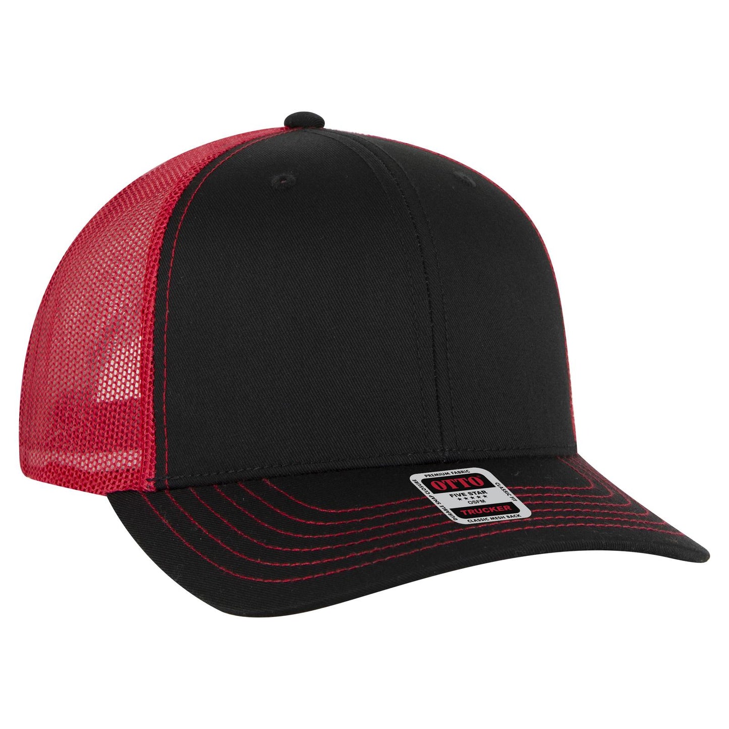 OTTO CAP 6 Panel Mid Profile Mesh Back Trucker Hat 112-1