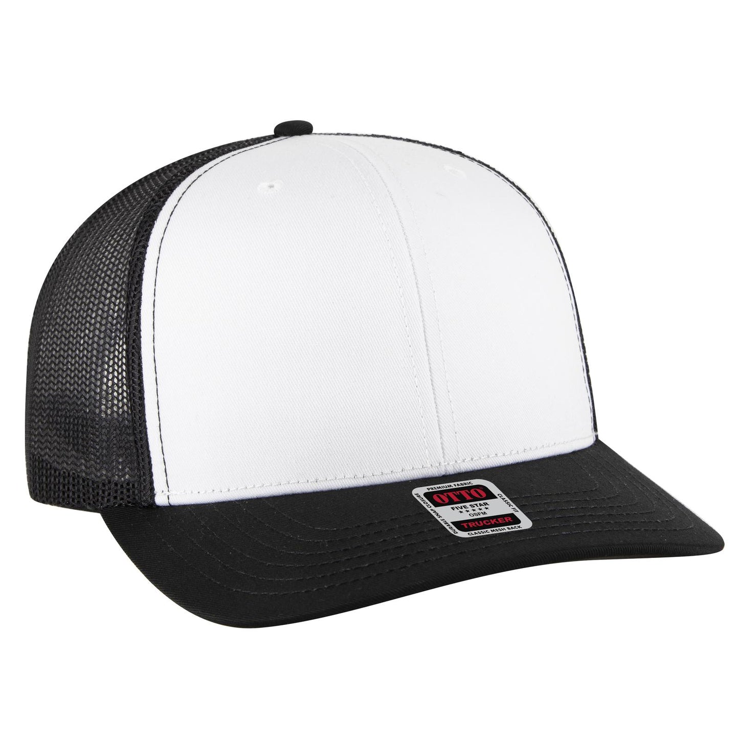 OTTO CAP 6 Panel Mid Profile Mesh Back Trucker Hat 112-1
