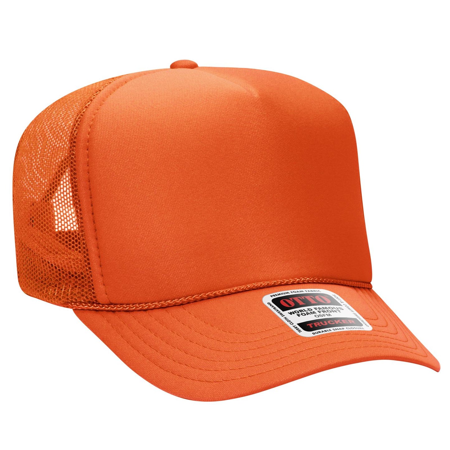 OTTO CAP 5 Panel High Crown Mesh Back Trucker Hat 39-165