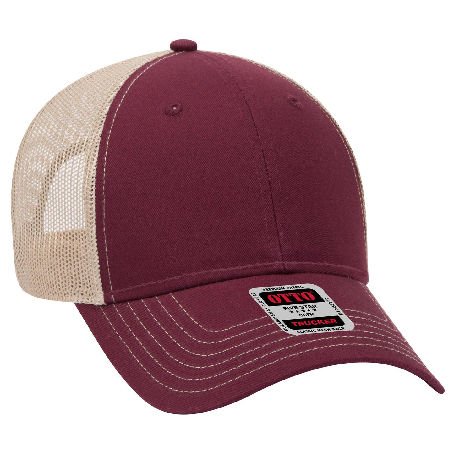 OTTO CAP 6 Panel Low Profile Mesh Back Trucker Hat 83-1239