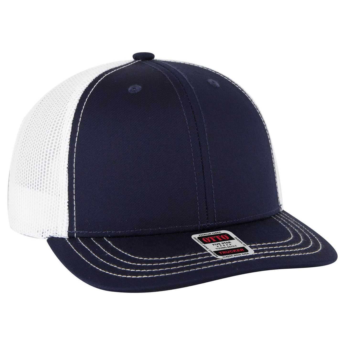 OTTO CAP 6 Panel Mid Profile Mesh Back Trucker Hat 112-1