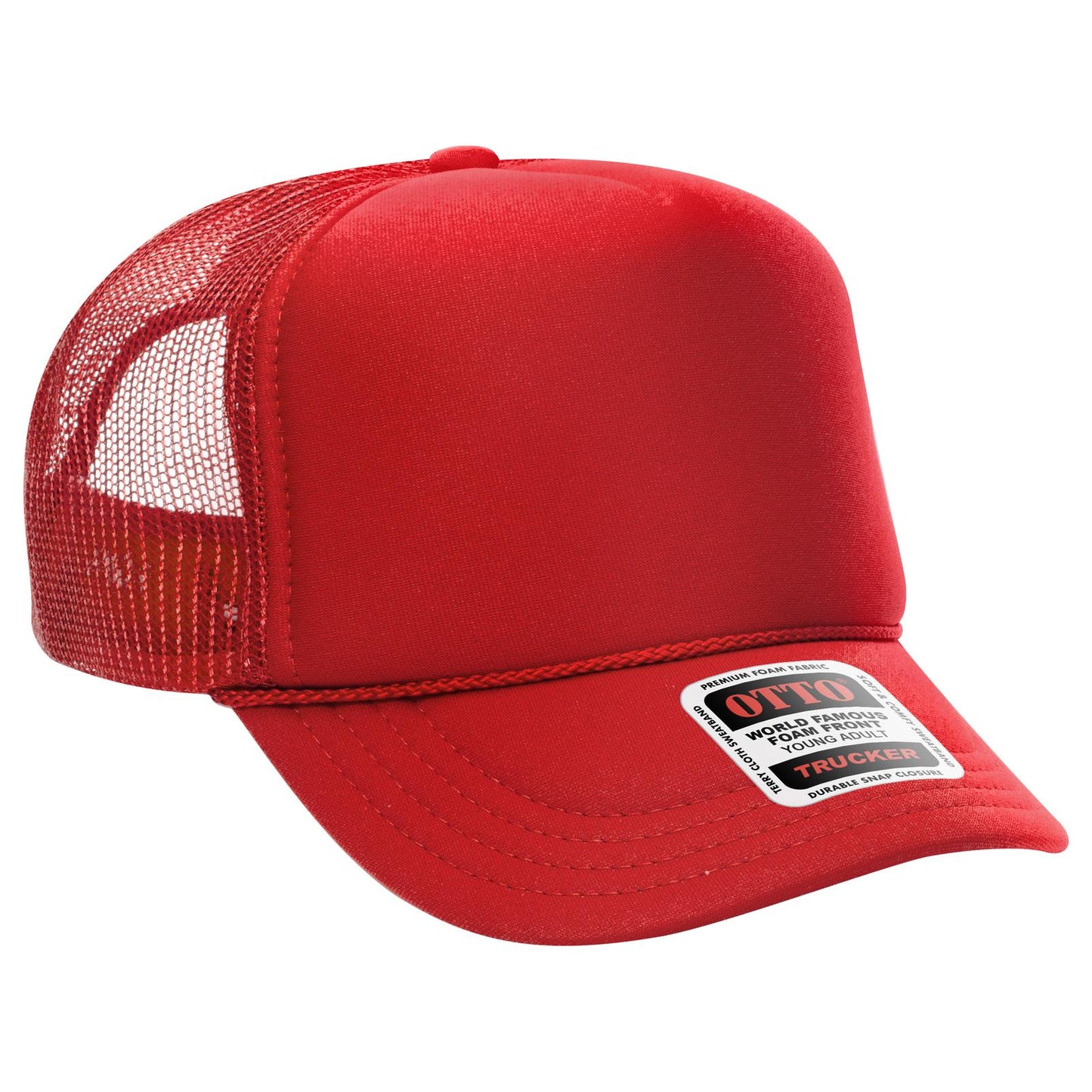 OTTO CAP 5 Panel High Crown Mesh Back Trucker Hat 39-165