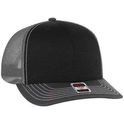 OTTO CAP 6 Panel Mid Profile Mesh Back Trucker Hat 112-1