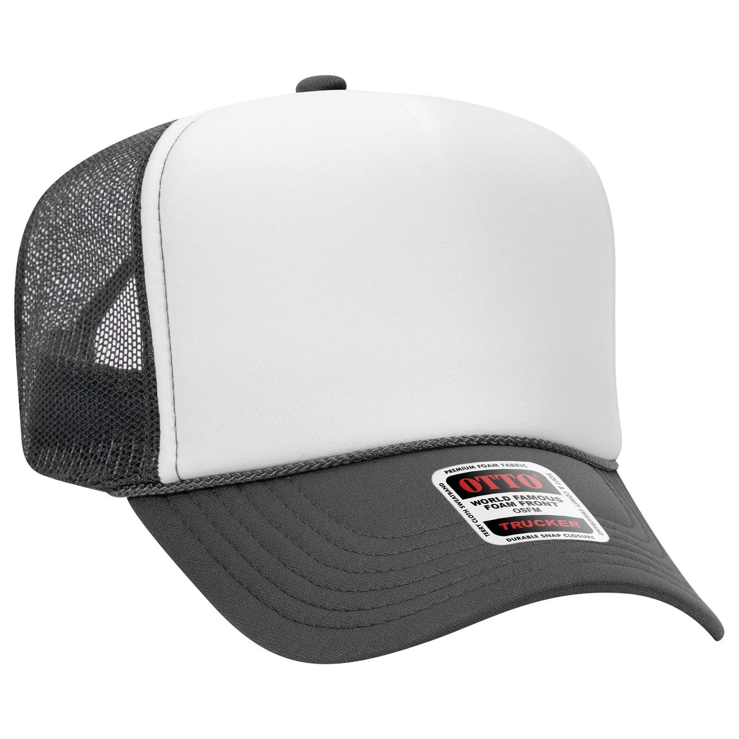 OTTO CAP 5 Panel High Crown Mesh Back Trucker Hat 39-165