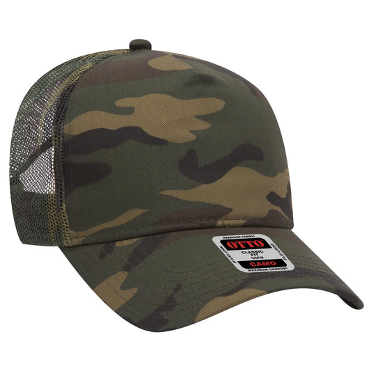 OTTO CAP Camouflage 5 Panel Mid Profile Mesh Back Trucker Hat 47-049