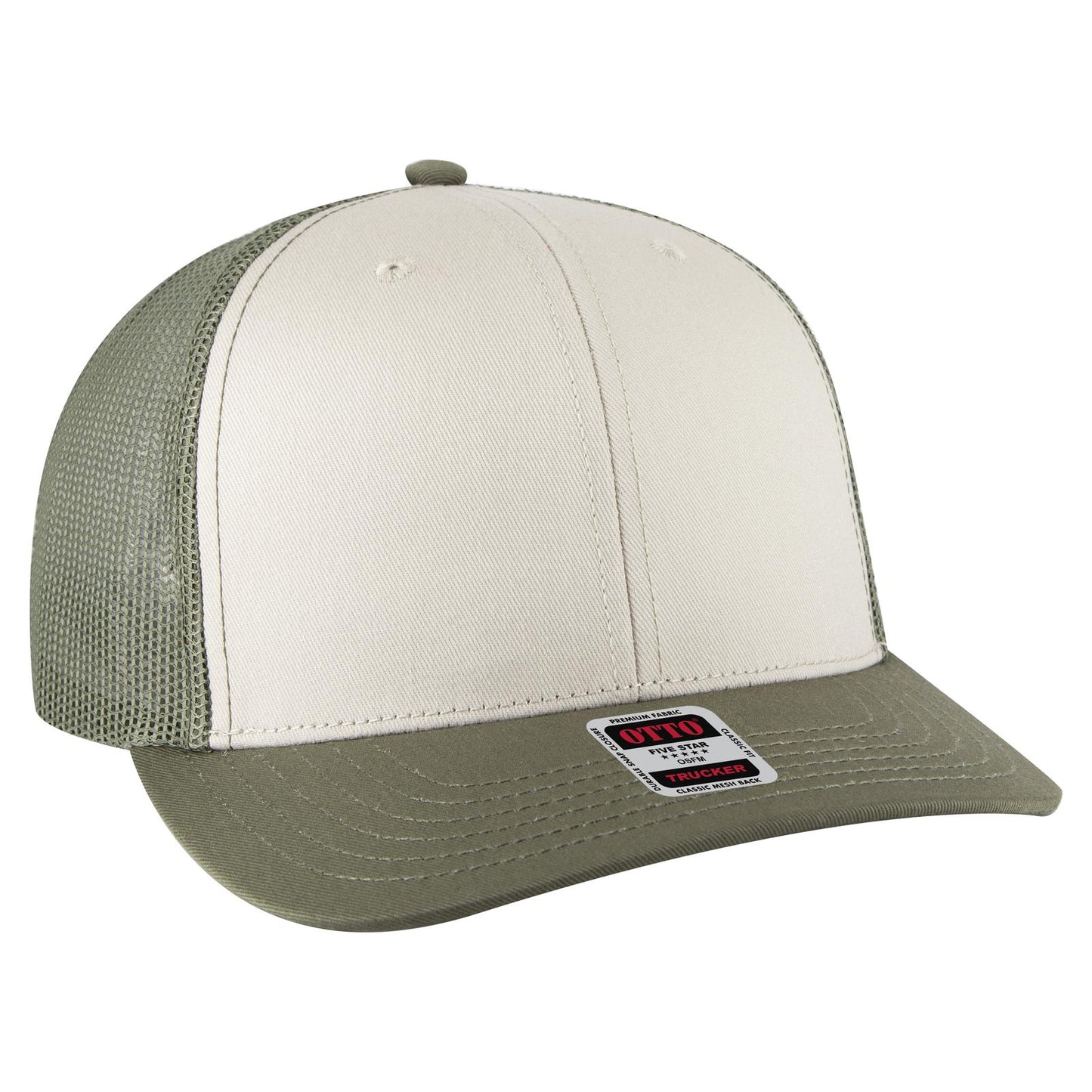 OTTO CAP 6 Panel Mid Profile Mesh Back Trucker Hat 112-1