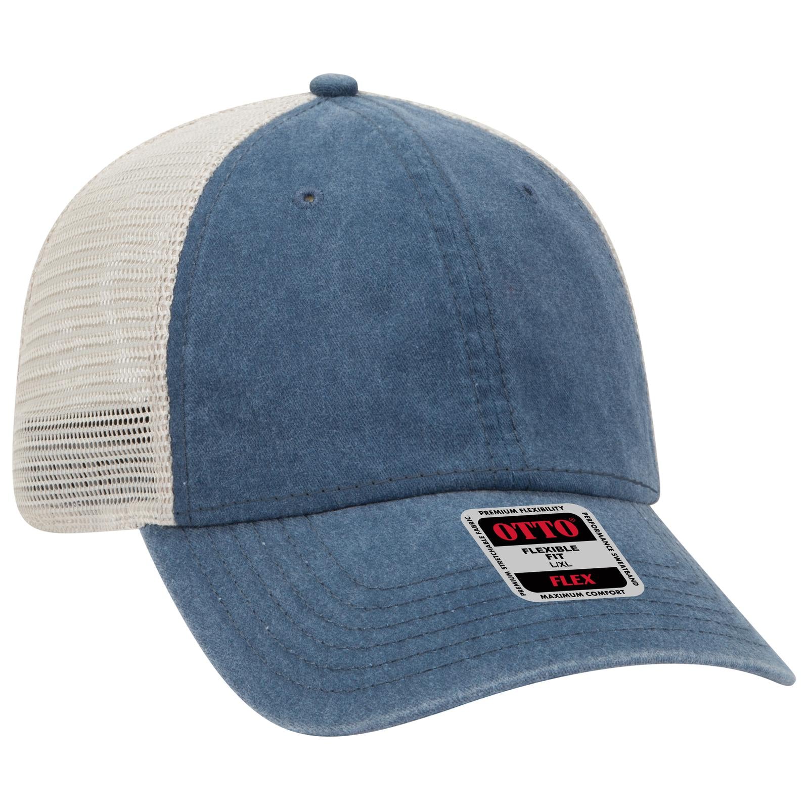 OTTO CAP "OTTO FLEX" Fitted 6 Panel Low Profile Mesh Back Trucker Hat