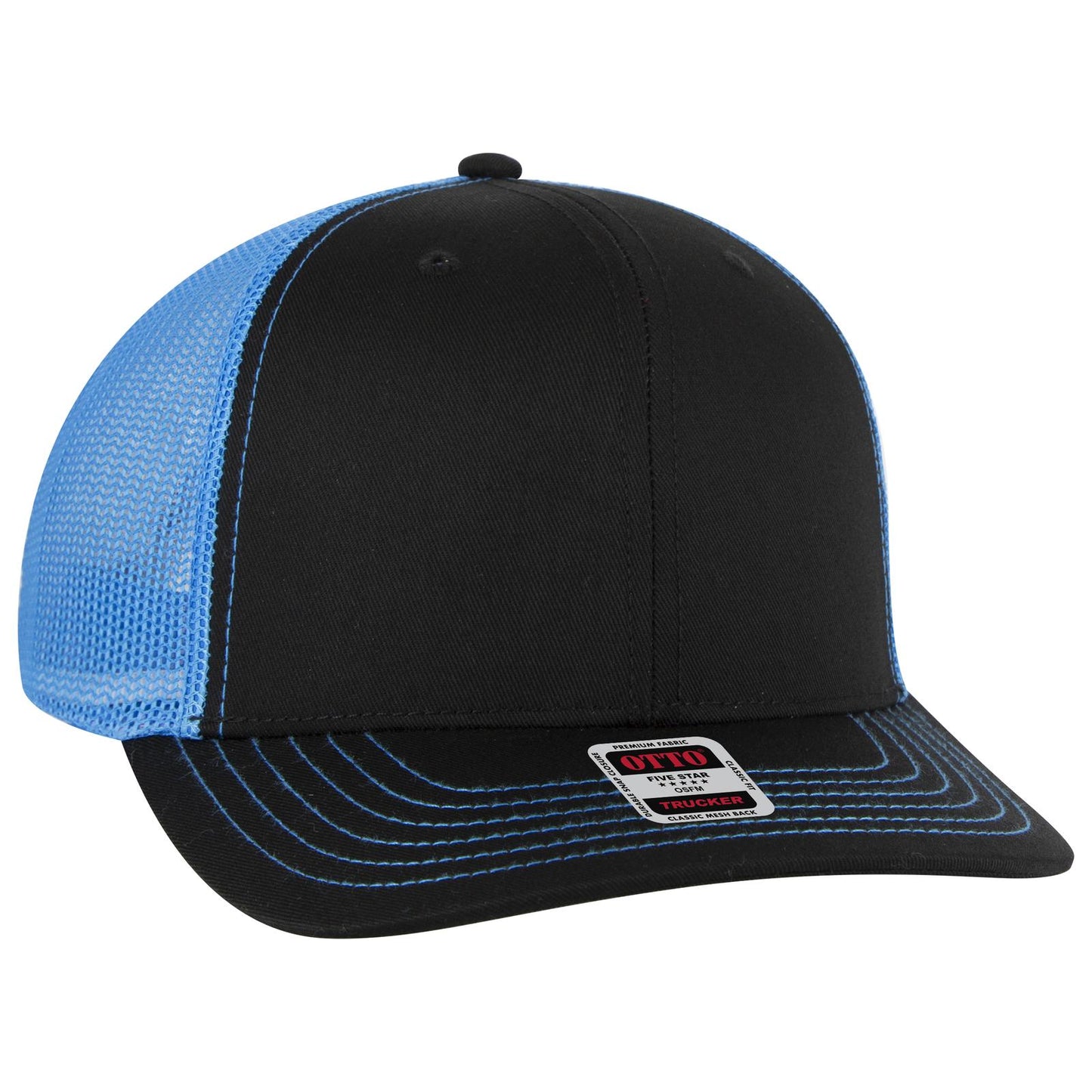 OTTO CAP 6 Panel Mid Profile Mesh Back Trucker Hat 112-1