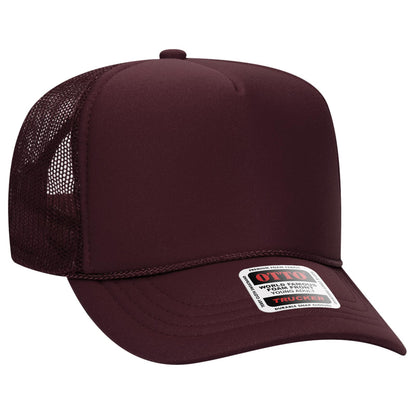 OTTO CAP 5 Panel High Crown Mesh Back Trucker Hat 39-165