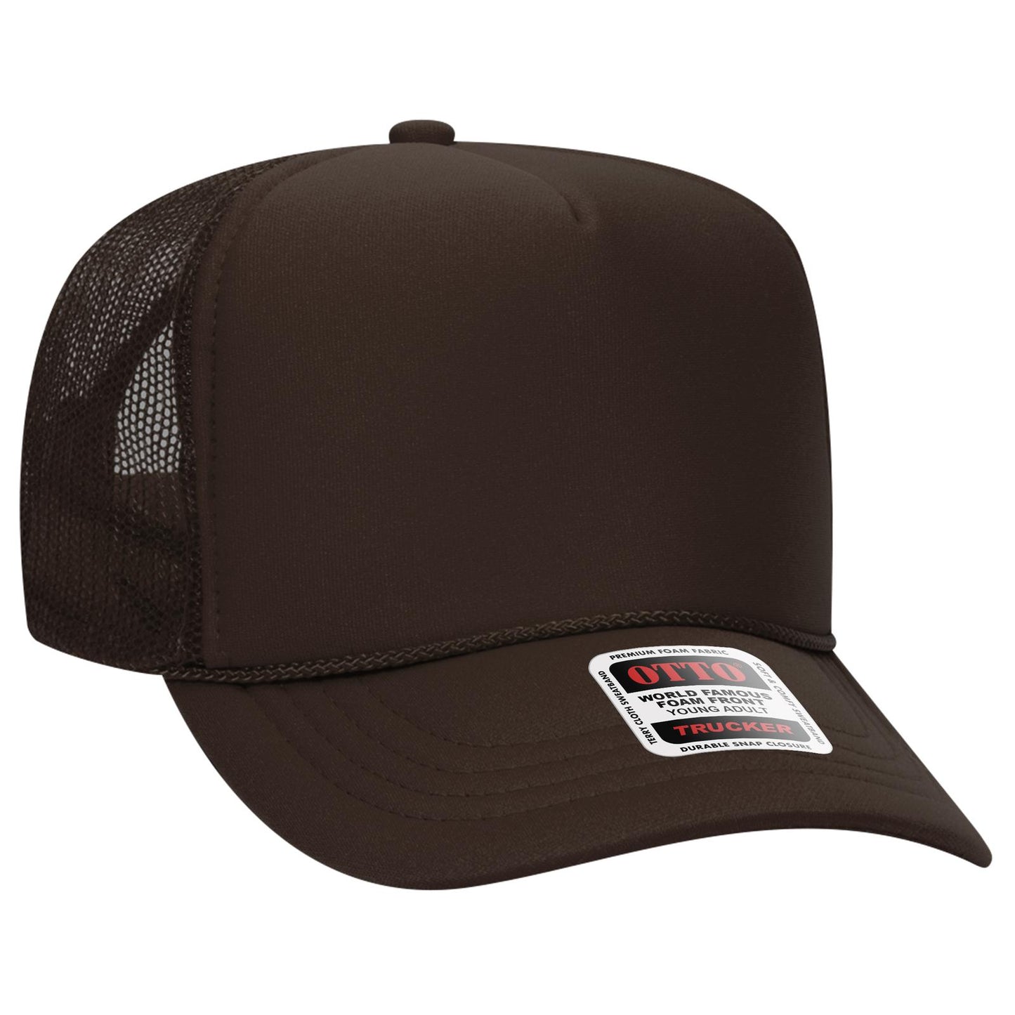 OTTO CAP 5 Panel High Crown Mesh Back Trucker Hat 39-165