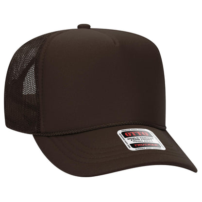 OTTO CAP 5 Panel High Crown Mesh Back Trucker Hat 39-165