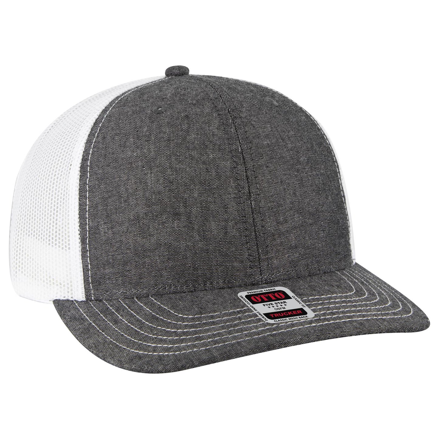 OTTO CAP 6 Panel Mid Profile Mesh Back Trucker Hat 112-1