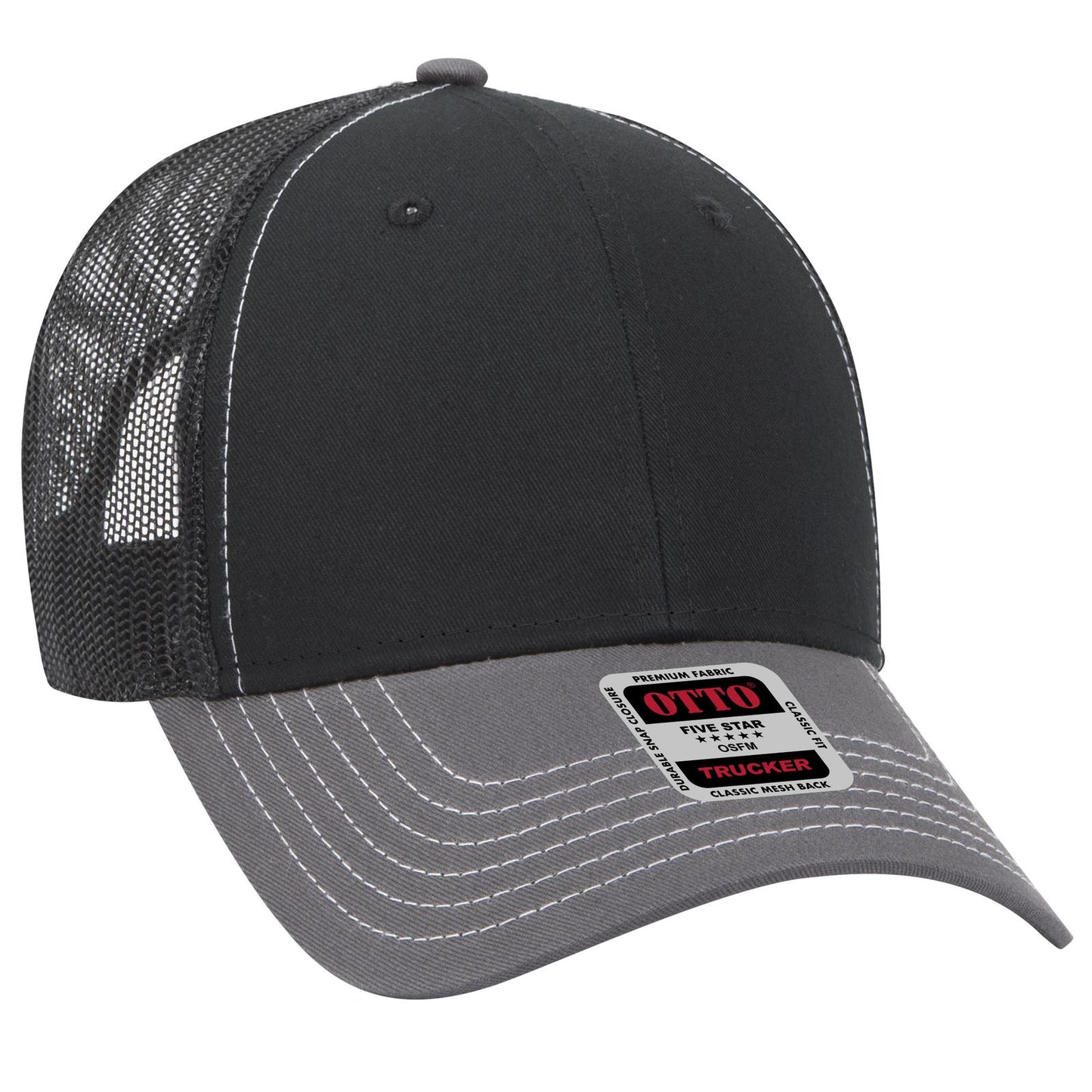 OTTO CAP 6 Panel Low Profile Mesh Back Trucker Hat 83-1239