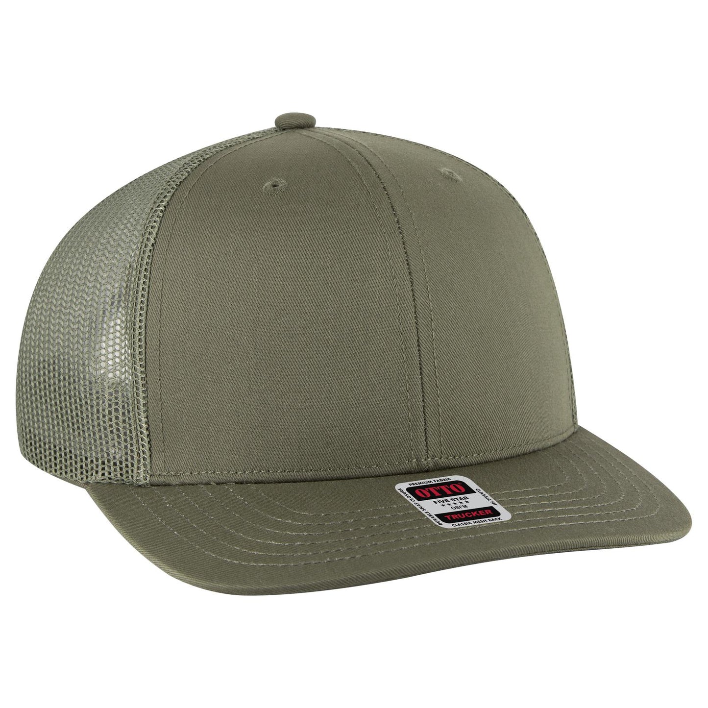 OTTO CAP 6 Panel Mid Profile Mesh Back Trucker Hat 112-1