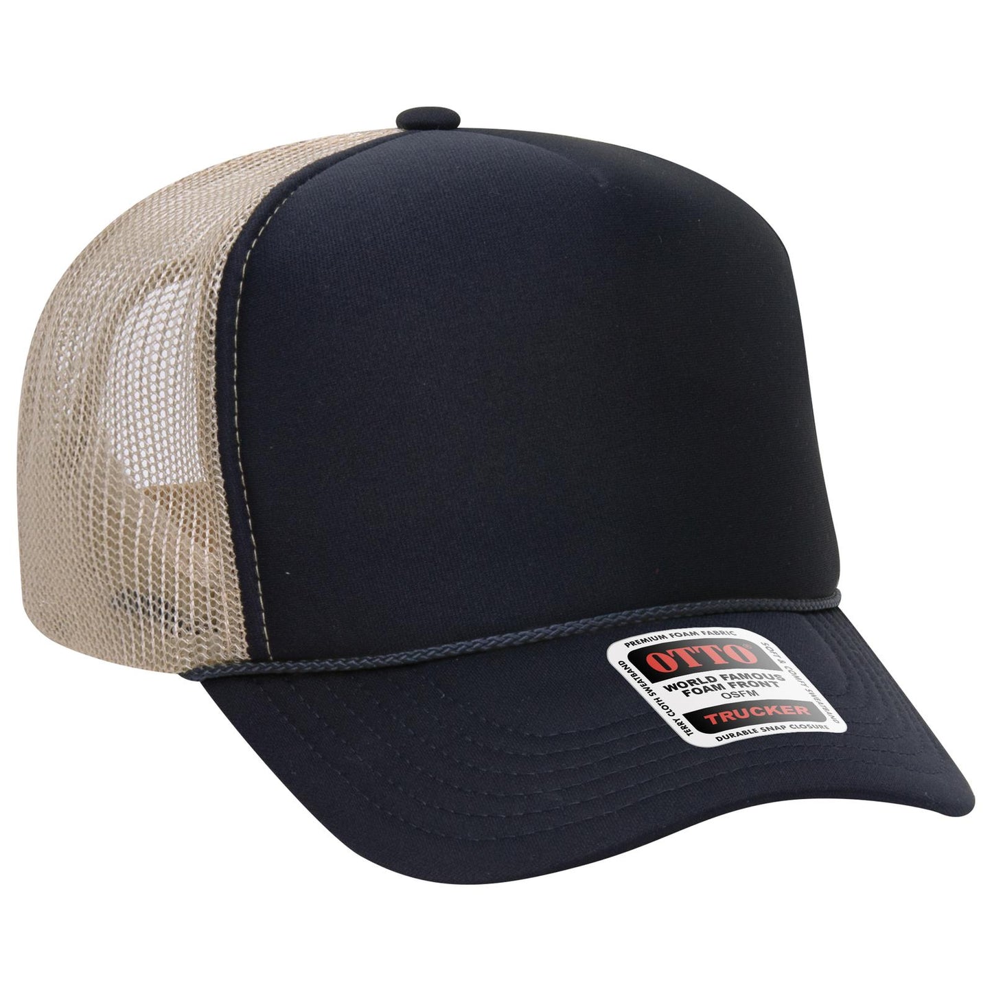 OTTO CAP 5 Panel High Crown Mesh Back Trucker Hat 39-165