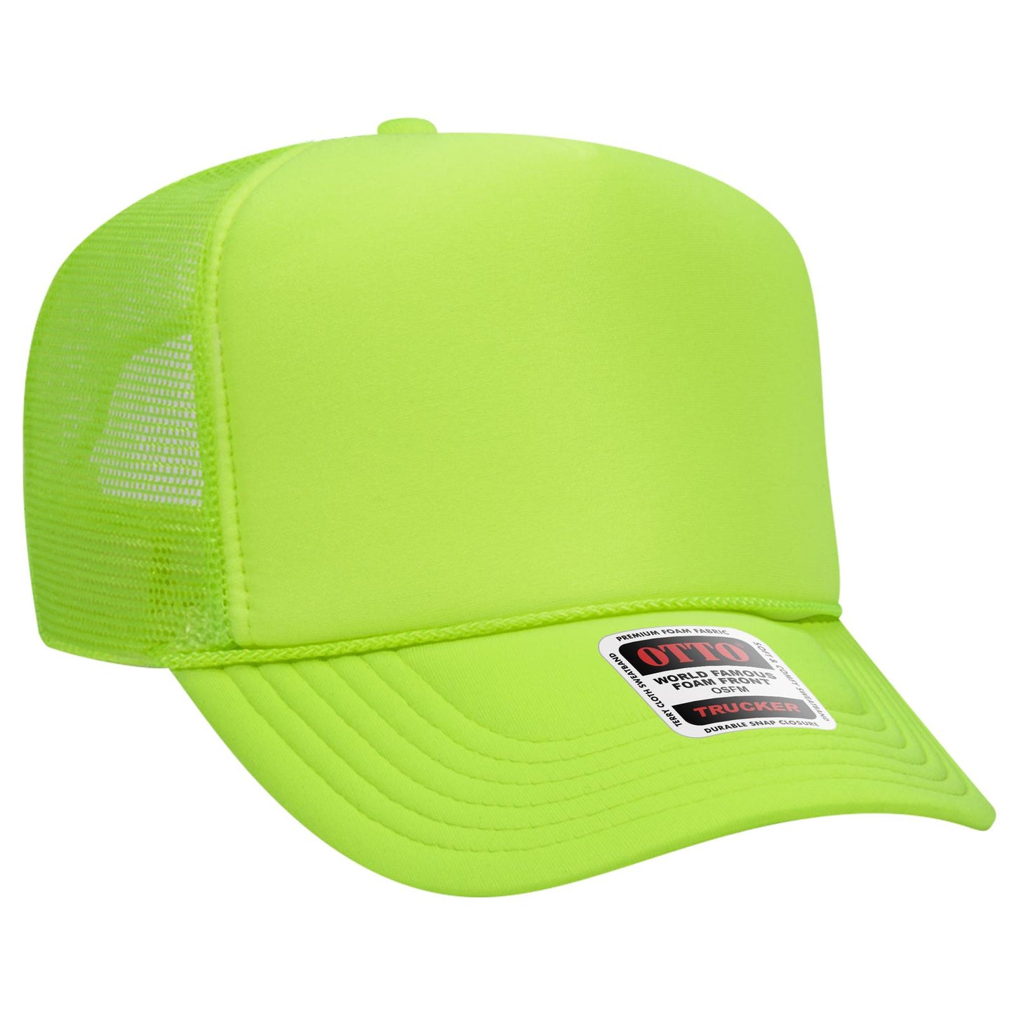 OTTO CAP 5 Panel High Crown Mesh Back Trucker Hat 39-165