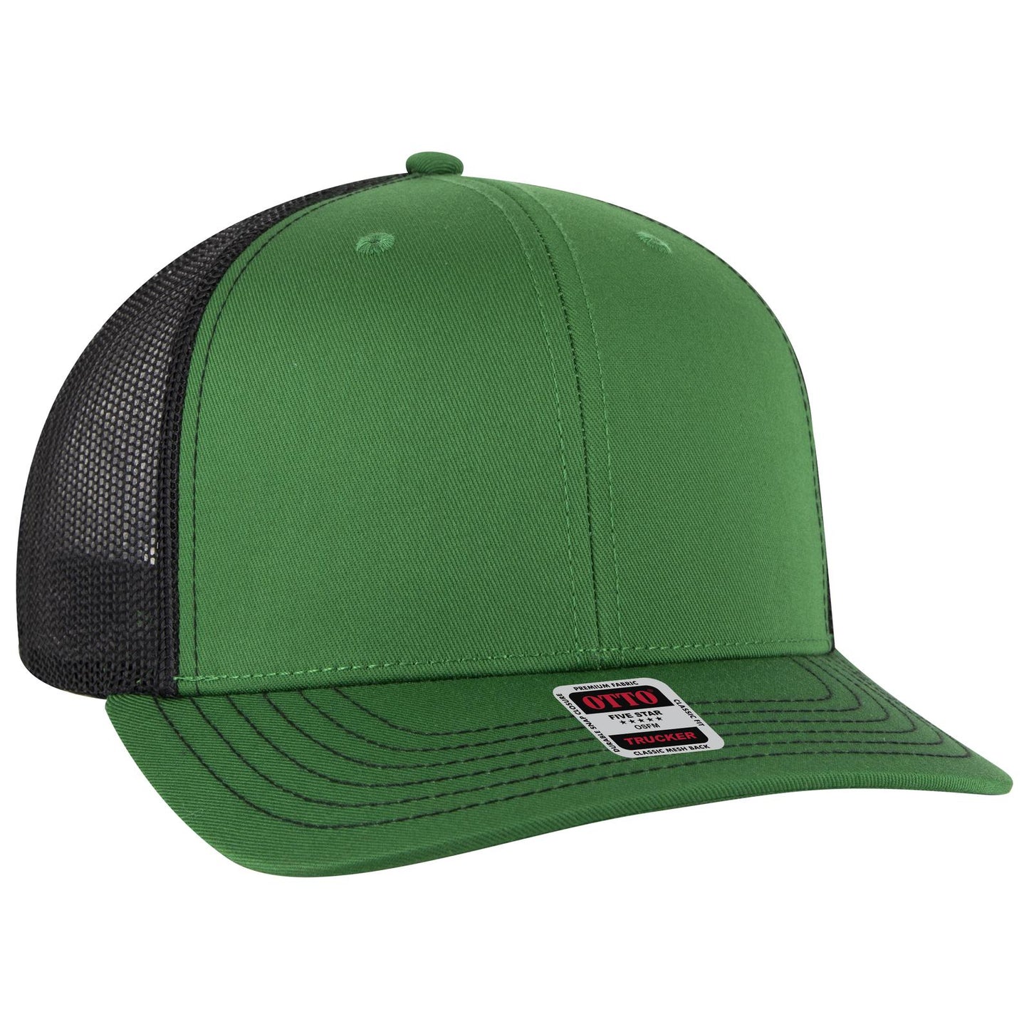 OTTO CAP 6 Panel Mid Profile Mesh Back Trucker Hat 112-1
