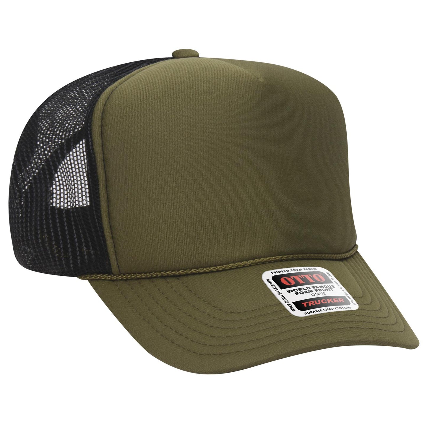 OTTO CAP 5 Panel High Crown Mesh Back Trucker Hat 39-165