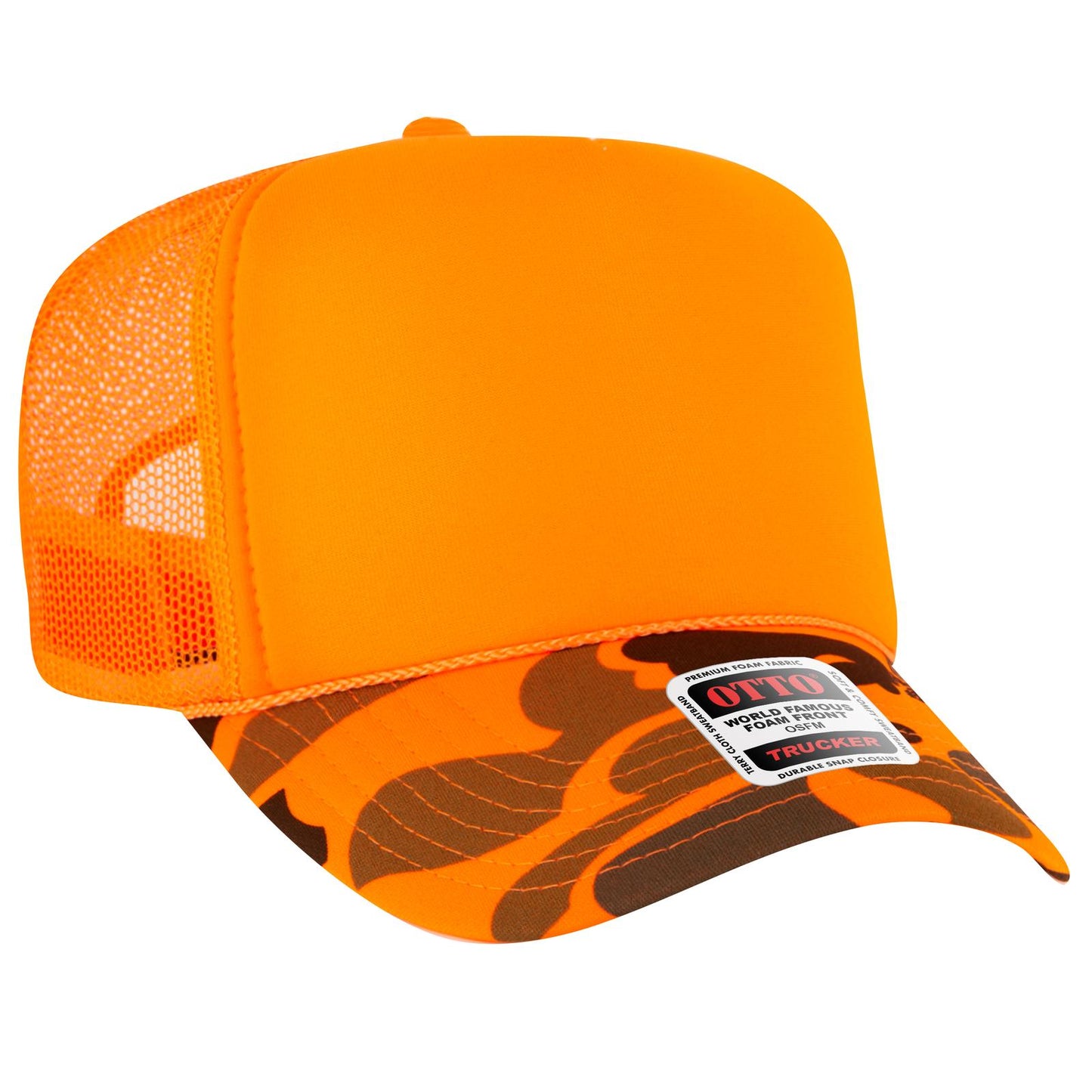 OTTO CAP 5 Panel High Crown Mesh Back Trucker Hat 39-165