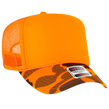 OTTO CAP 5 Panel High Crown Mesh Back Trucker Hat 39-165