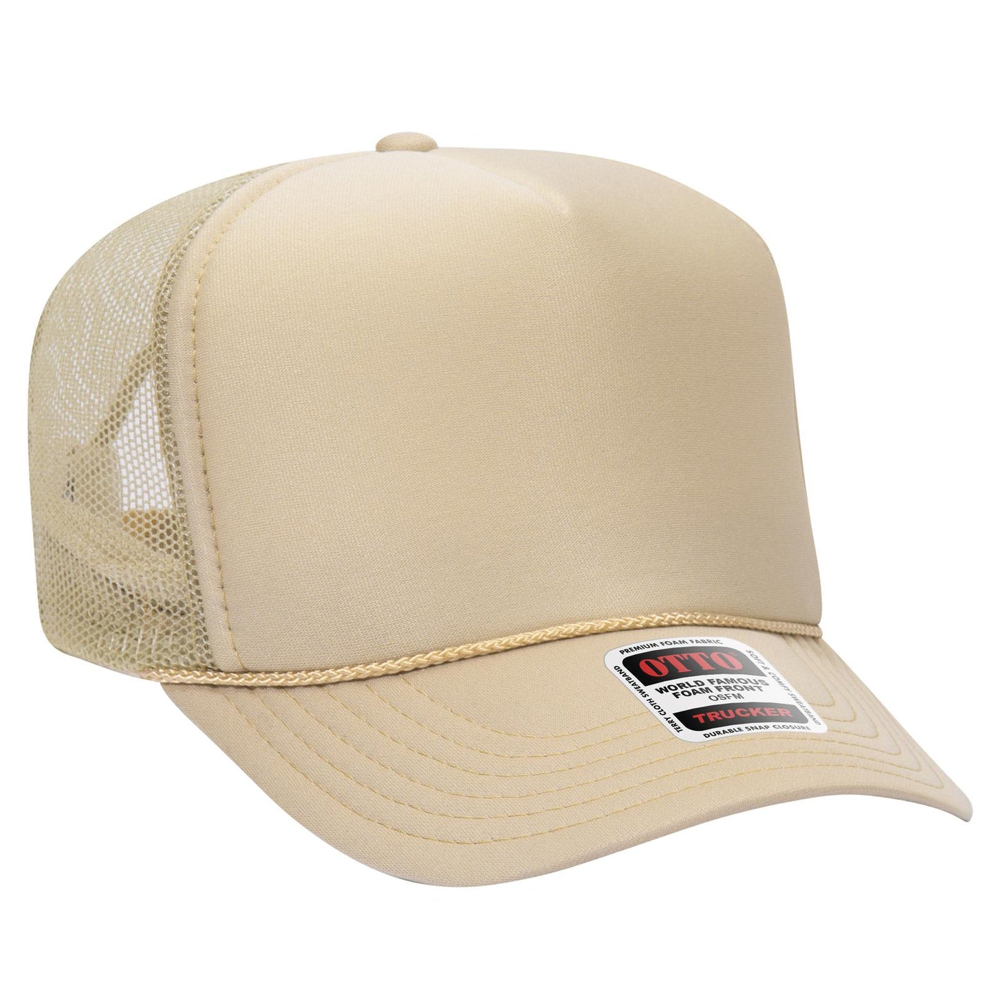 OTTO CAP 5 Panel High Crown Mesh Back Trucker Hat 39-165