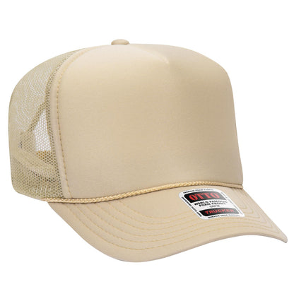 OTTO CAP 5 Panel High Crown Mesh Back Trucker Hat 39-165