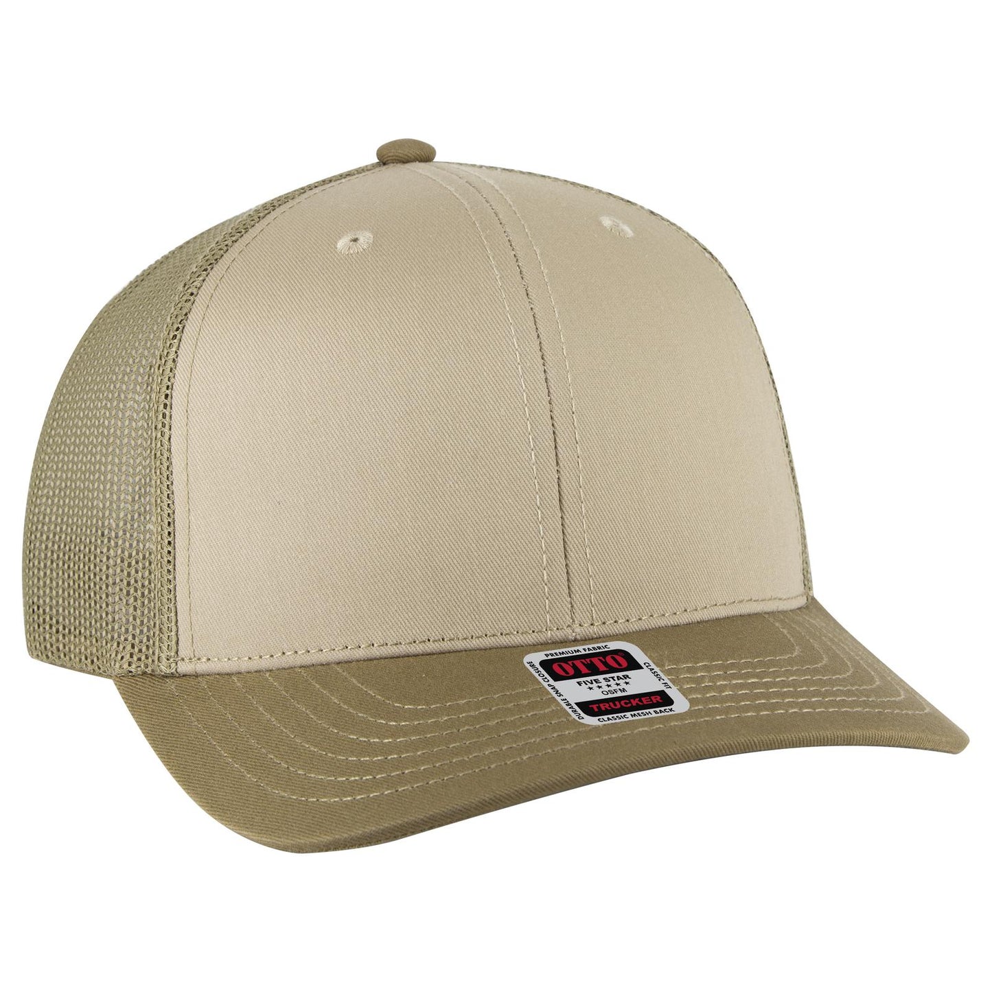 OTTO CAP 6 Panel Mid Profile Mesh Back Trucker Hat 112-1