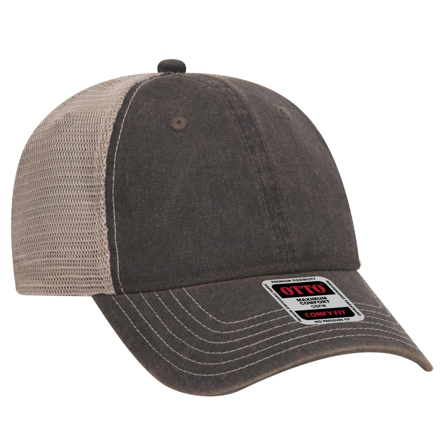 OTTO CAP 6 Panel Low Profile Mesh Back Trucker Dad Hat 121-1297