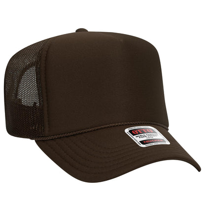 OTTO CAP 5 Panel High Crown Mesh Back Trucker Hat 39-165