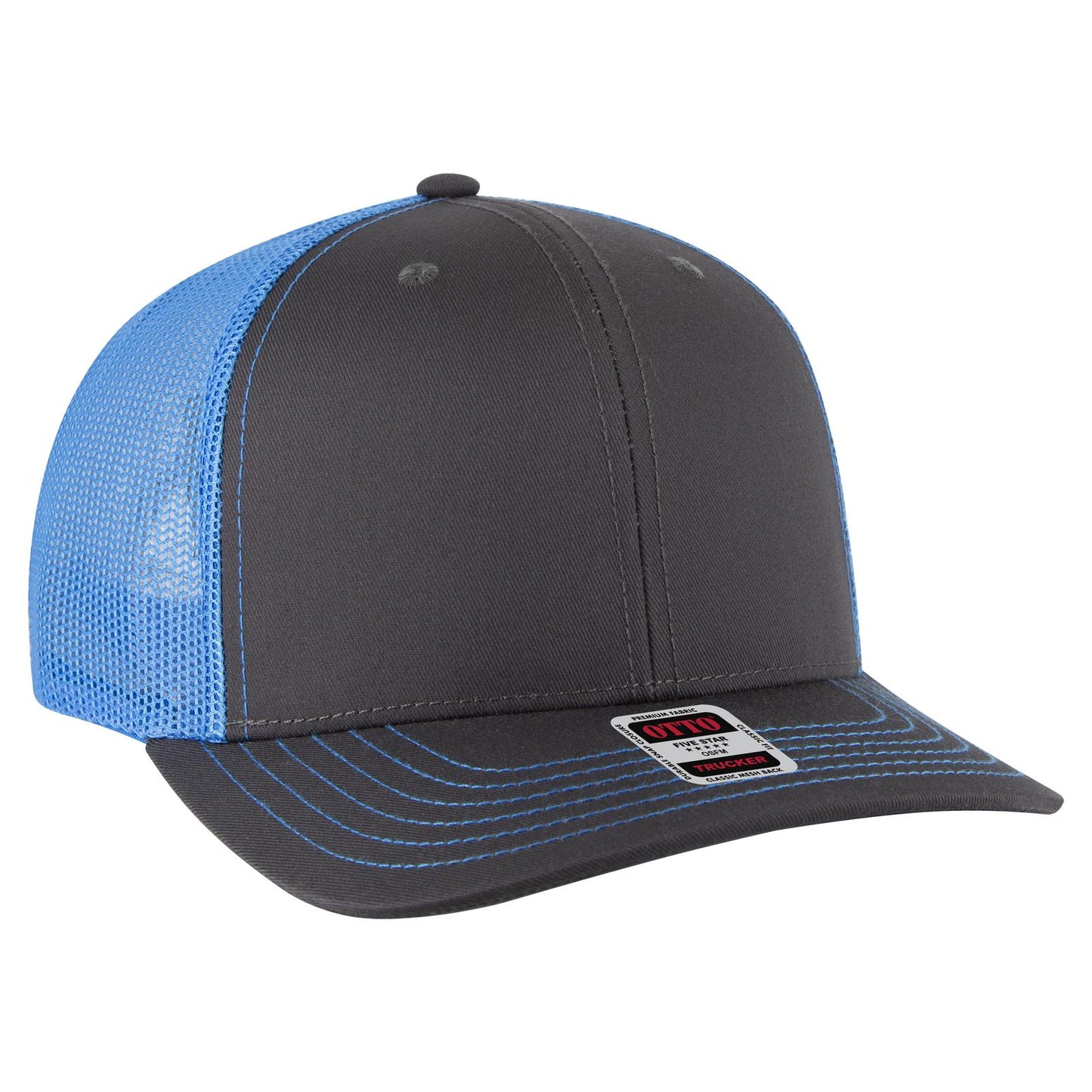 OTTO CAP 6 Panel Mid Profile Mesh Back Trucker Hat 112-1