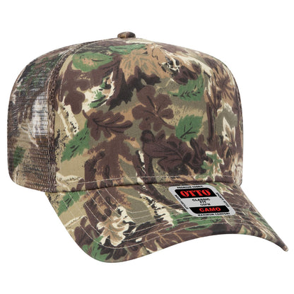 OTTO CAP Camouflage 5 Panel Mid Profile Mesh Back Trucker Hat 47-049