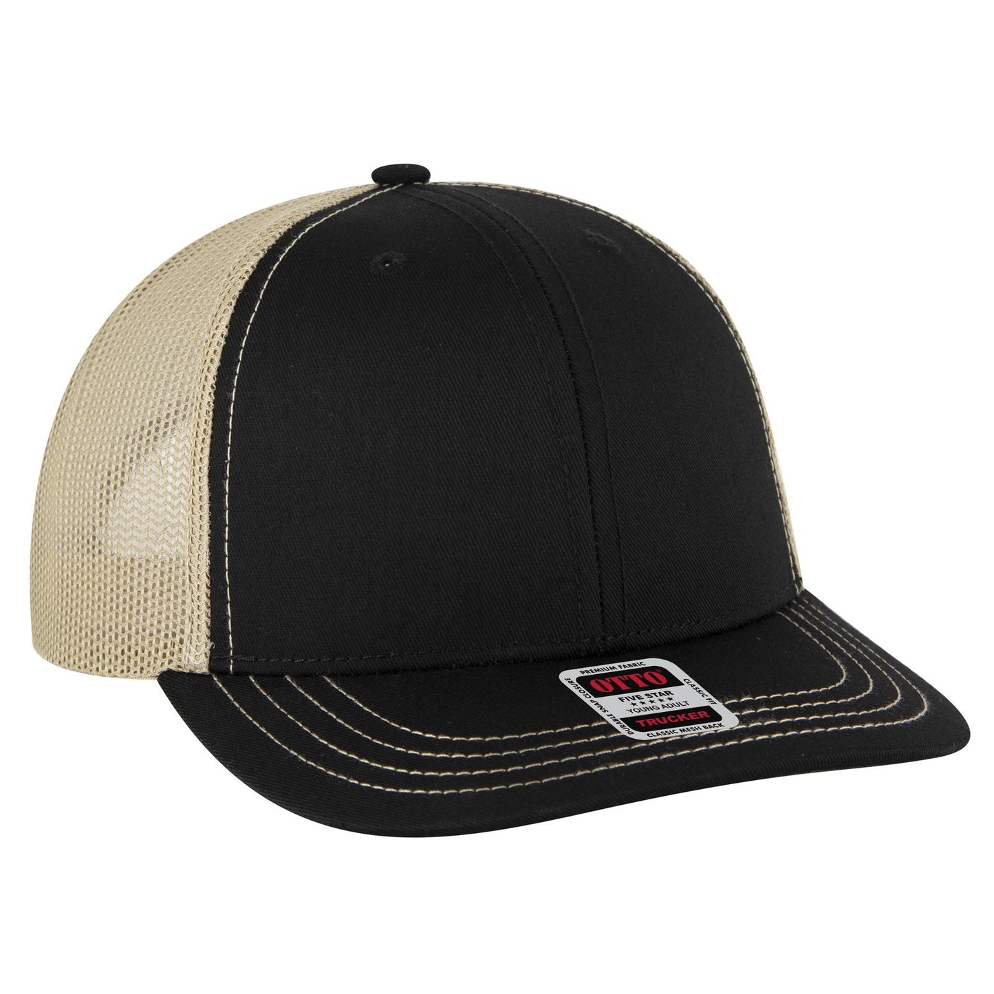 OTTO CAP 6 Panel Mid Profile Mesh Back Trucker Hat 112-1