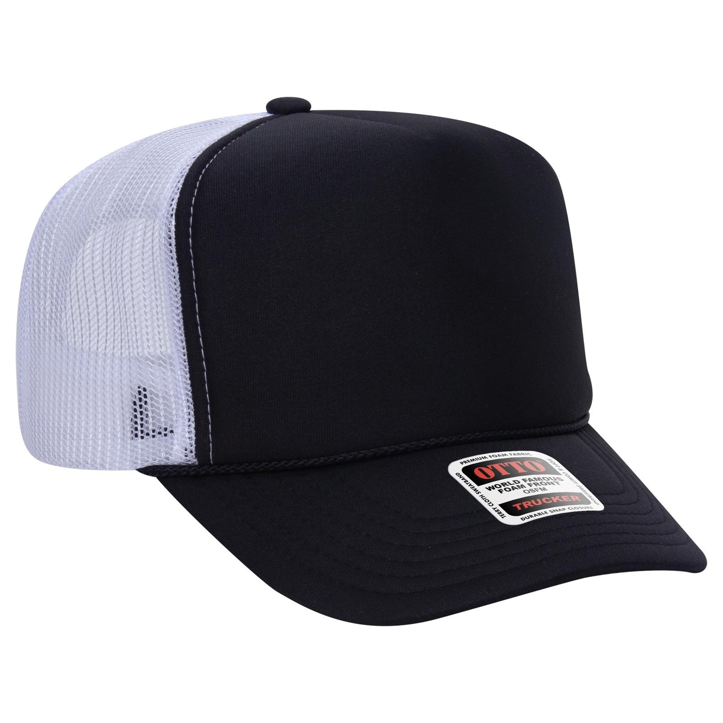 OTTO CAP 5 Panel High Crown Mesh Back Trucker Hat 39-165