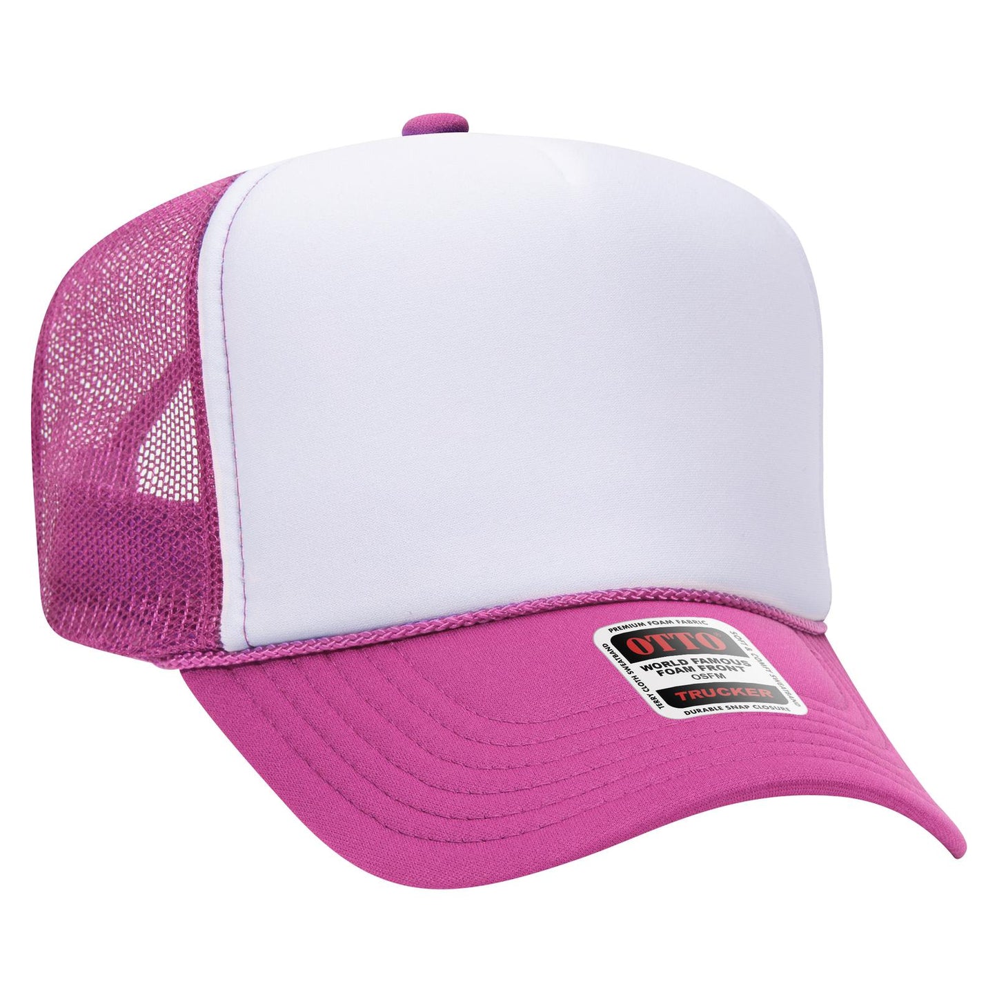 OTTO CAP 5 Panel High Crown Mesh Back Trucker Hat 39-165