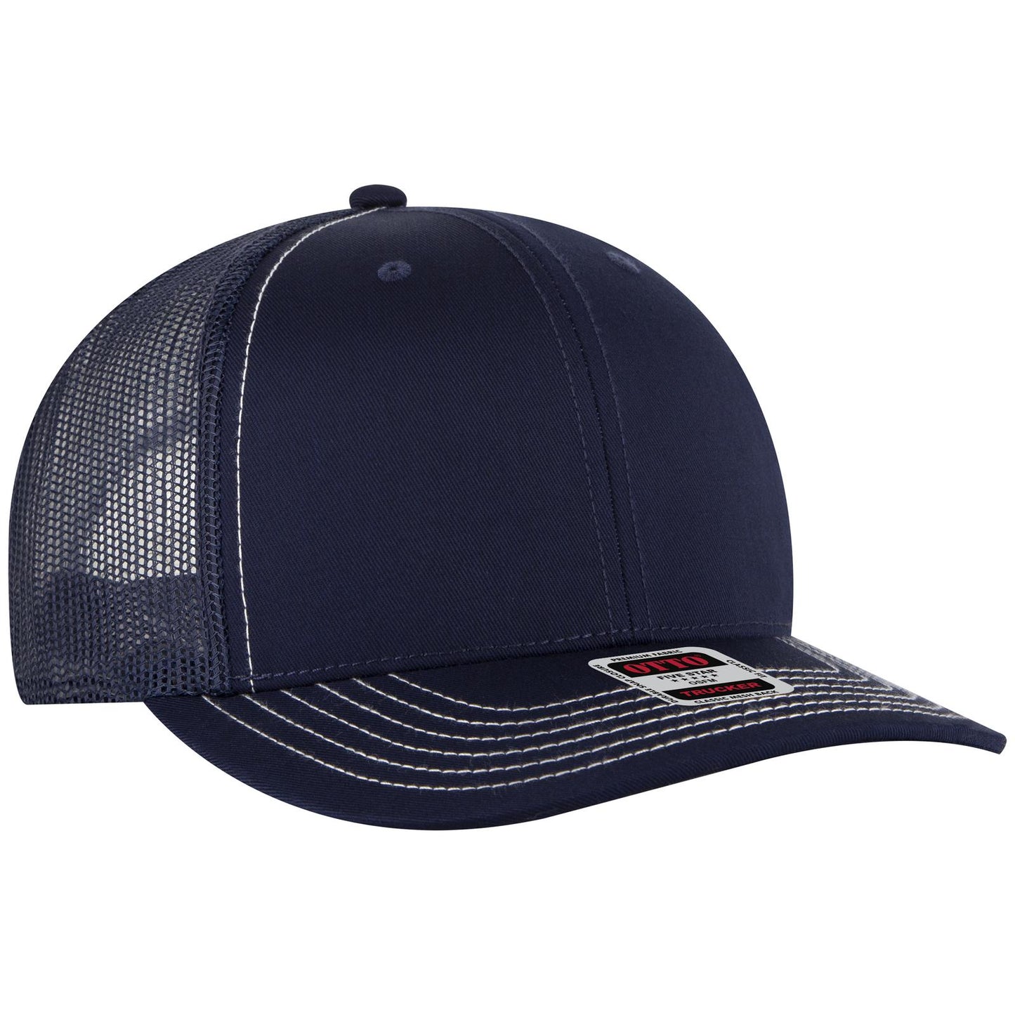 OTTO CAP 6 Panel Mid Profile Mesh Back Trucker Hat 112-1