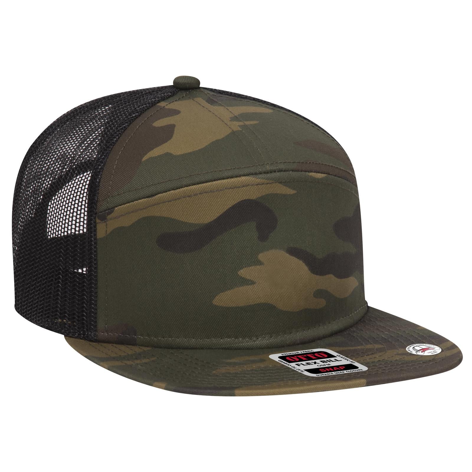 OTTO CAP "OTTO SNAP" 7 Panel Mesh Back Trucker Snapback Hat