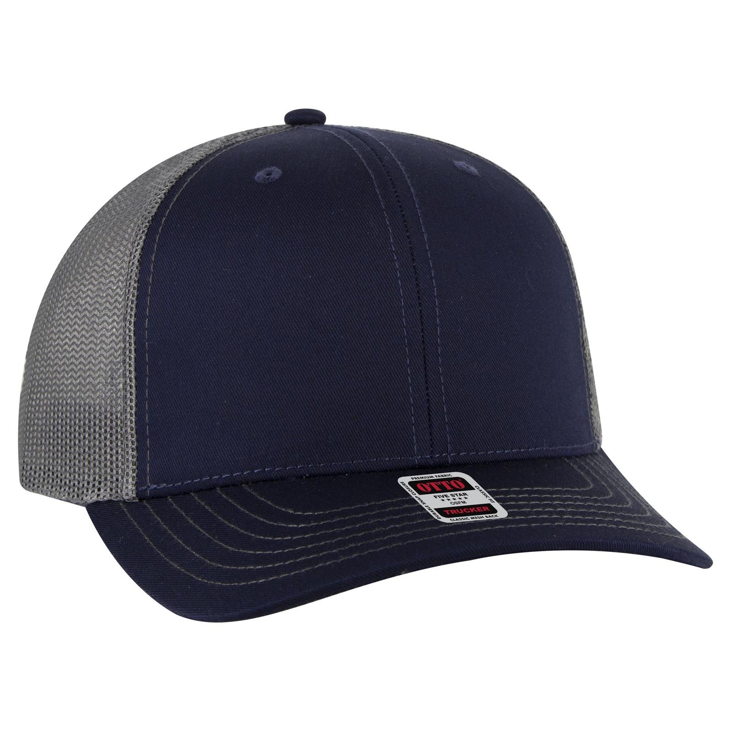 OTTO CAP 6 Panel Mid Profile Mesh Back Trucker Hat 112-1