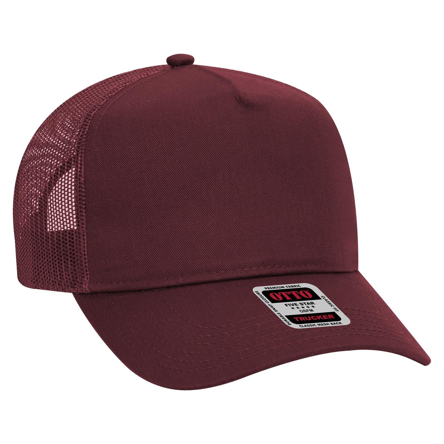 OTTO CAP 5 Panel Mid Profile Mesh Back Trucker Hat 32-285