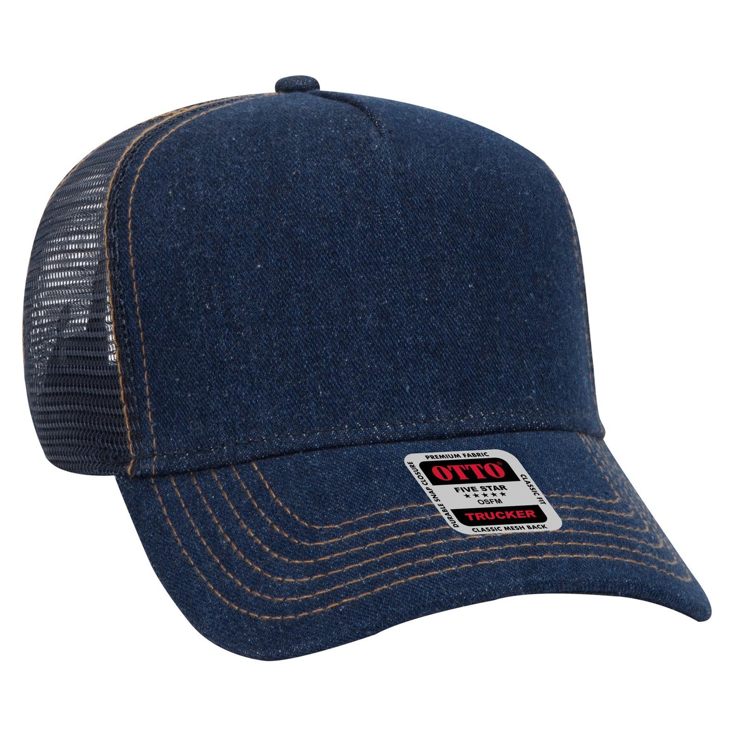 OTTO CAP 5 Panel Mid Profile Mesh Back Trucker Hat 32-285