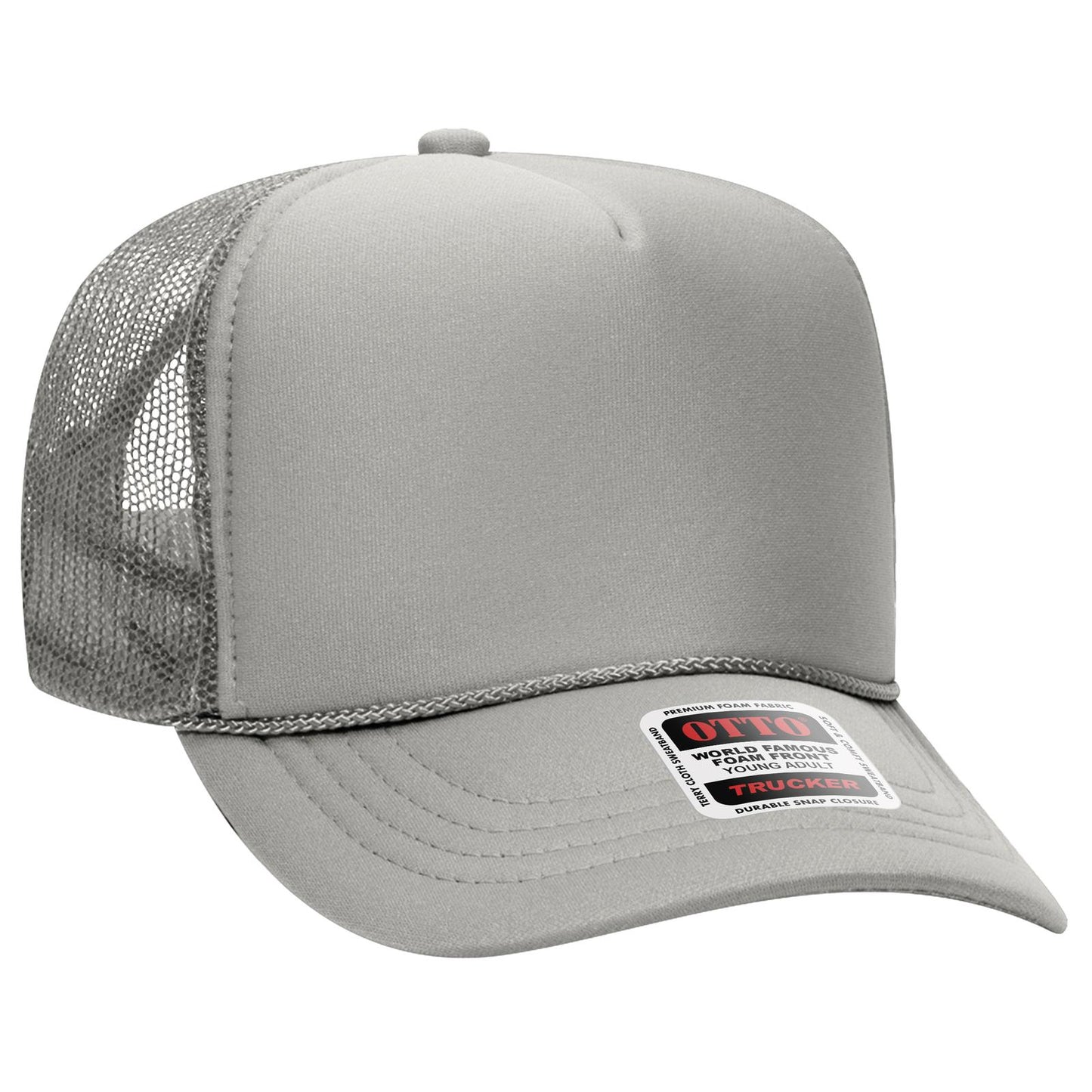 OTTO CAP 5 Panel High Crown Mesh Back Trucker Hat 39-165