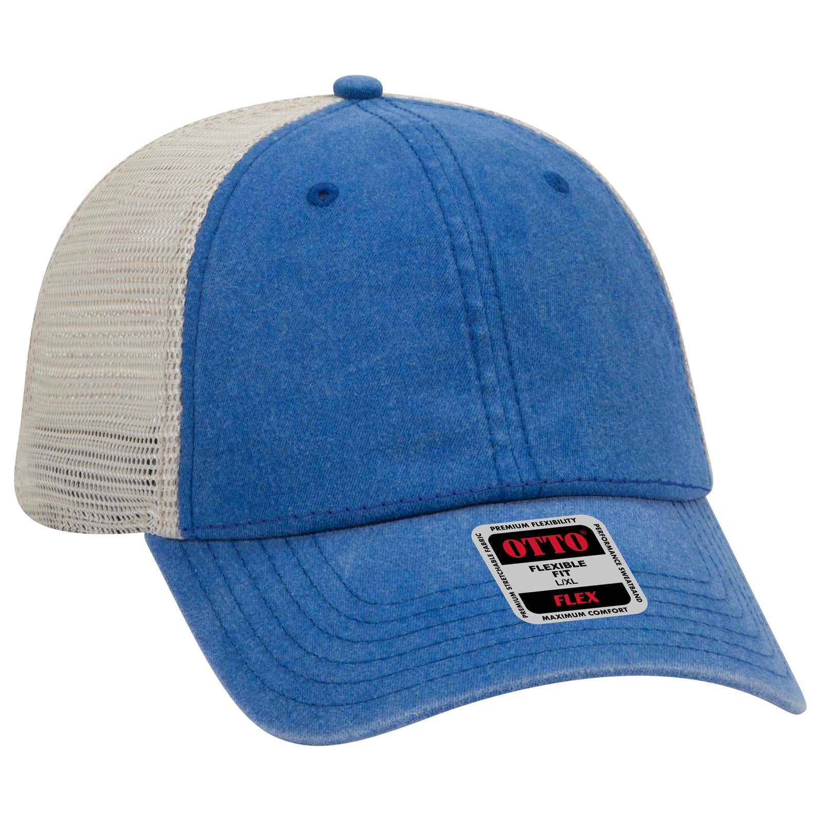 OTTO CAP "OTTO FLEX" Fitted 6 Panel Low Profile Mesh Back Trucker Hat