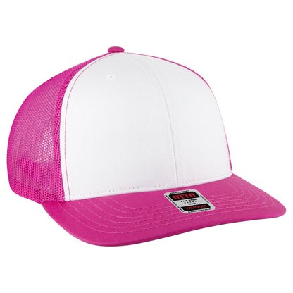 OTTO CAP 6 Panel Mid Profile Mesh Back Trucker Hat 112-1