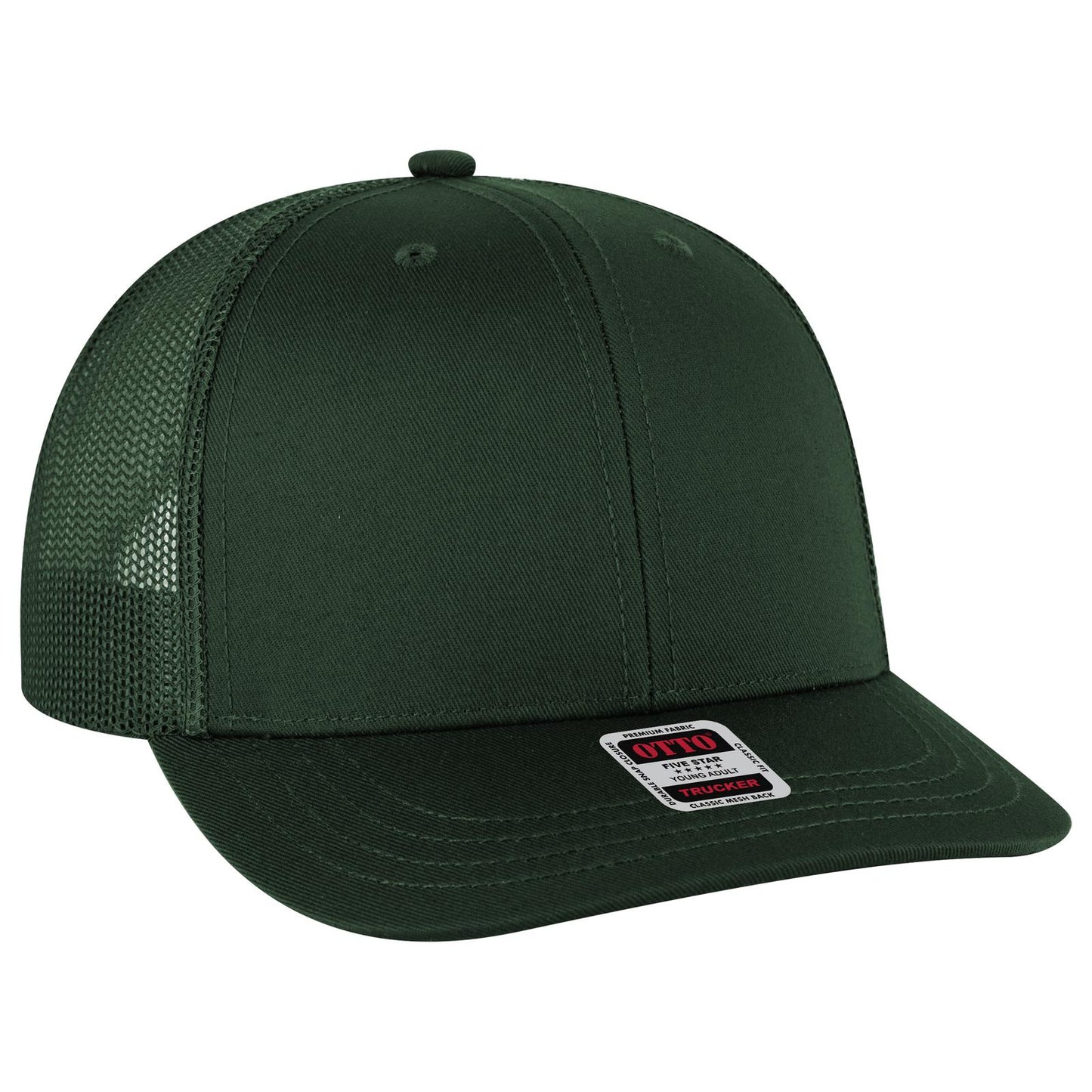 OTTO CAP 6 Panel Mid Profile Mesh Back Trucker Hat 112-1