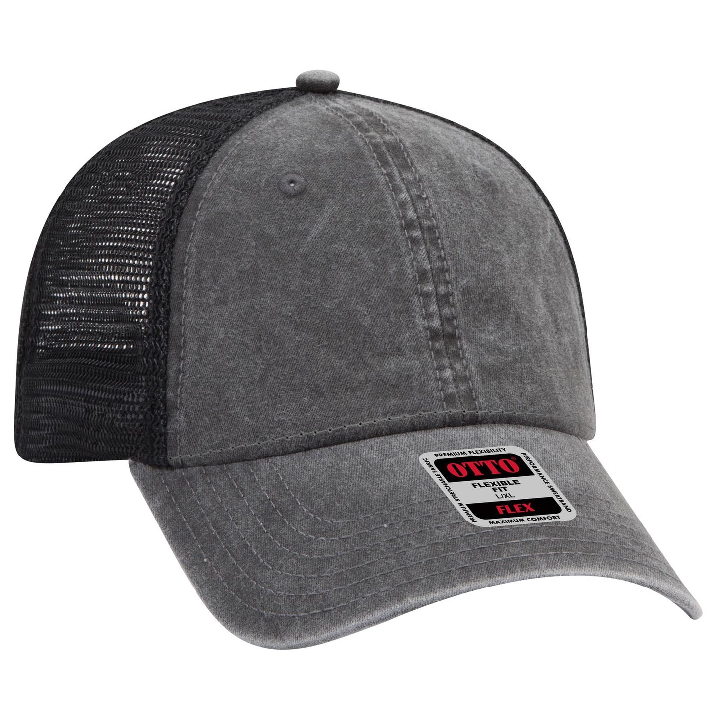 OTTO CAP "OTTO FLEX" Fitted 6 Panel Low Profile Mesh Back Trucker Hat 169-1264