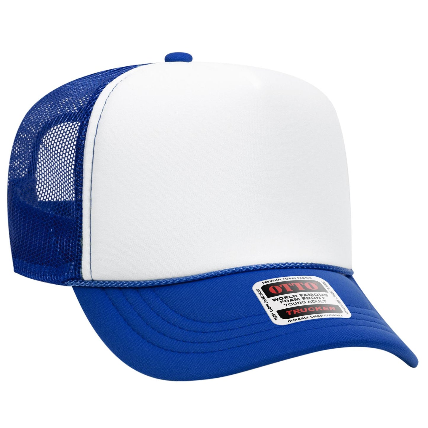 OTTO CAP 5 Panel High Crown Mesh Back Trucker Hat 39-165