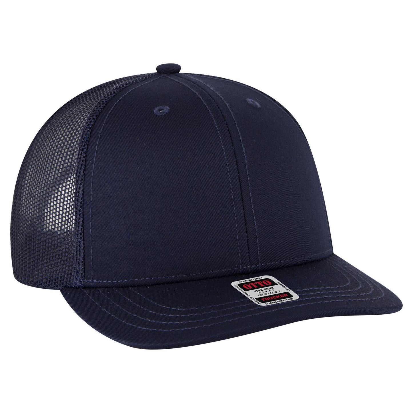 OTTO CAP 6 Panel Mid Profile Mesh Back Trucker Hat 112-1