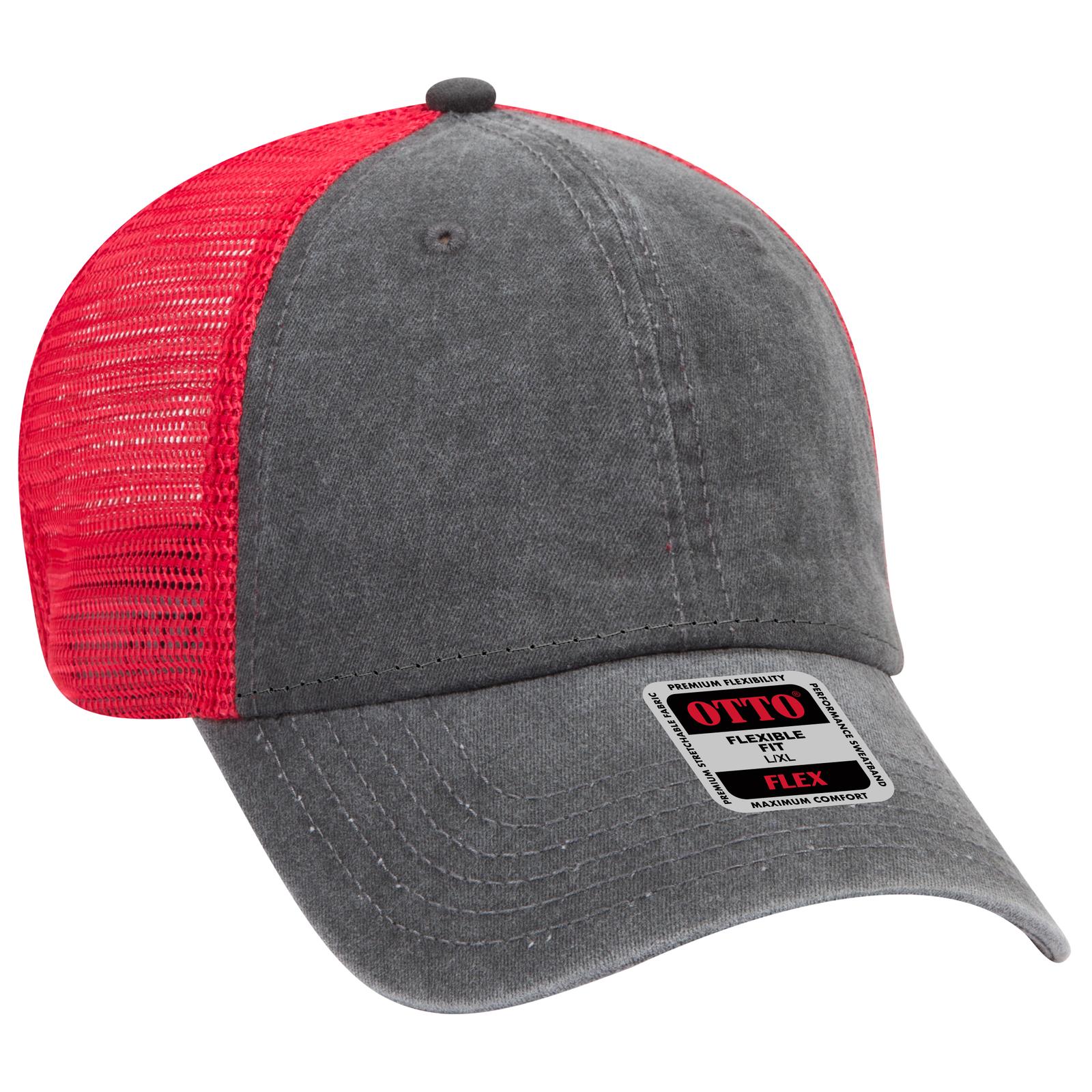 OTTO CAP "OTTO FLEX" Fitted 6 Panel Low Profile Mesh Back Trucker Hat