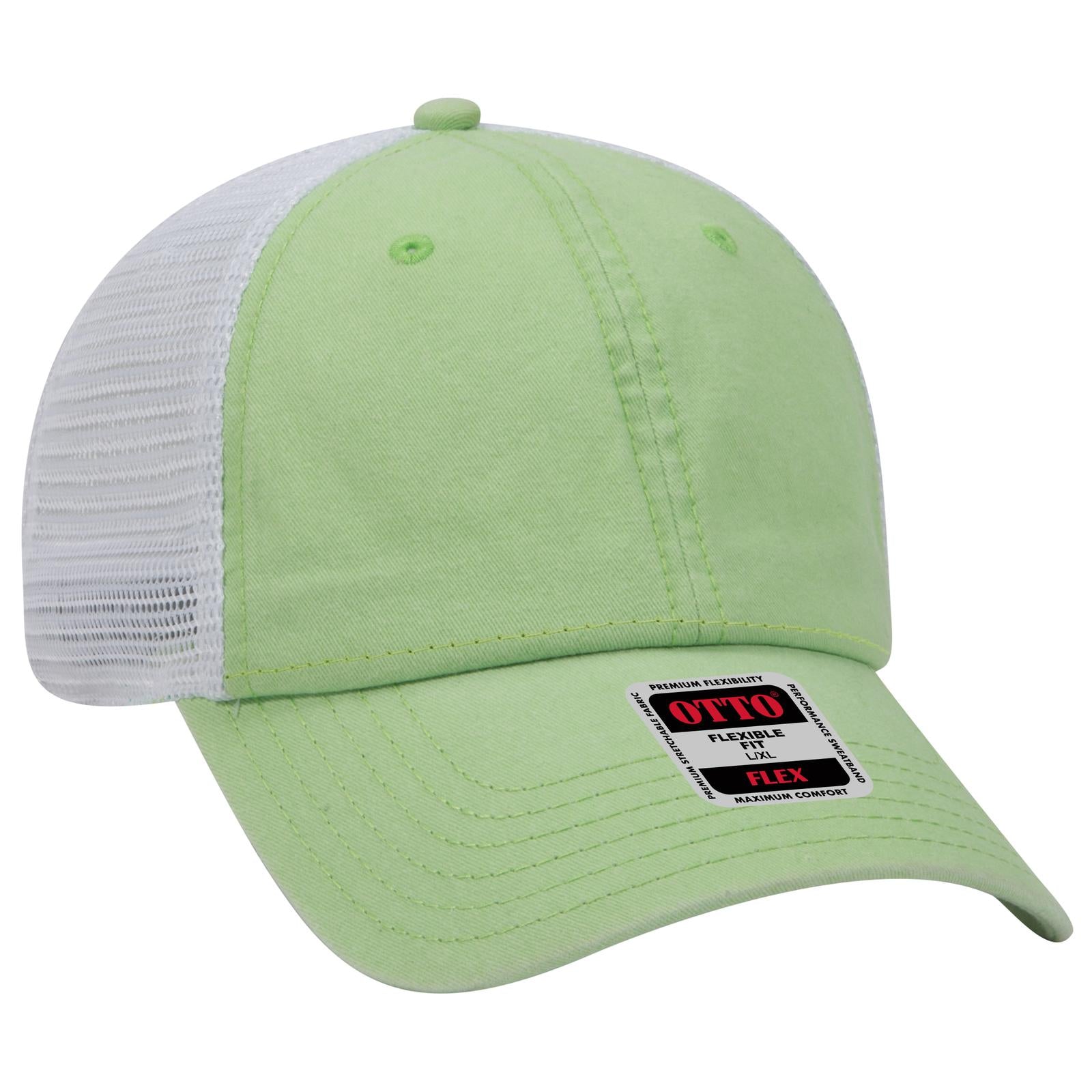 OTTO CAP "OTTO FLEX" Fitted 6 Panel Low Profile Mesh Back Trucker Hat