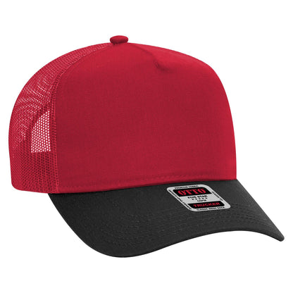 OTTO CAP 5 Panel Mid Profile Mesh Back Trucker Hat 32-285